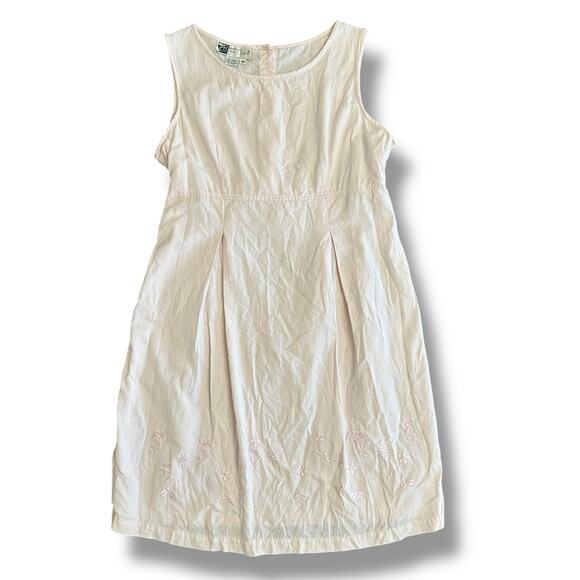 Vintage Tomorrow’s Mother Maternity Dress Medium Pink Linen Embroidered Floral - Picture 1 of 7